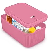 Small Lock Box, Lockable Storage Box with Combination Code for Medication Safe, Medicine Lock Box...