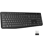 COLIKES Wireless Multi-Device Keyboard, 2.4G & Dual Bluetooth, Full-Size PC Keyboard with 8 Multi...