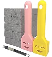 10-Pack of Pumice Cleaning Sticks with 2 Universal Handles and 1 Dustpan Brush Cleaning Brush. Gr...