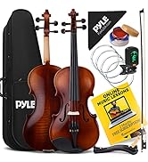 PyleUsa Quarter Size Violin Set For Beginners and Kids, 1/4 18.7” Student Grade Fiddle Hard Pract...