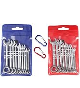 LEONTOOL Ignition Wrench Set Metric SAE 20 Pcs Mini Wrench Set Open End and Box End Combination W...