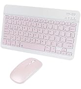 Bluetooth Wireless Keyboard and Mouse Combo,Ultra-Slim Ergonomic Small Rechargeable Bluetooth Key...