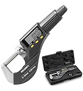 Digital Micrometer, Professional Inch/Metric Thickness Measuring Tools 0.00005"/0.001 mm Resoluti...