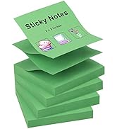 ZCZN 400 Sheets Pop-up Sticky Notes, 3 x 3 Inches, 4 Pads Bright Color Self-Stick Notes, 100 Shee...