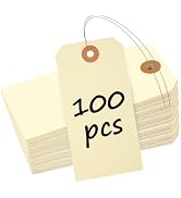 Uniclife 100 Pcs Manila Tags Blank Shipping Tags with Wire Attached 4.7 Inch Paper Hang Tags with...
