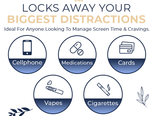 Timed lock box for phones vapes & small items supports self-discipline digital detox, habit building