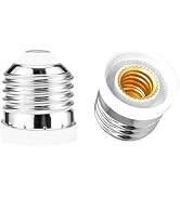2 Pack E26 to E12 Adapters, ATREFUU E26 Medium to E12 Candelabra Base Light Bulb Socket Adapters ...