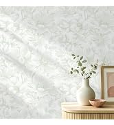 Floral Peel and Stick Wallpaper Boho Green Removable Vintage Contact Paper | 17.3" x 78.7" Flower...