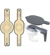 Recogwood 12-Piece Measuring Cups and Spoons Set with Stackable Measuring Cup, Lid, and 2 Grey Si...