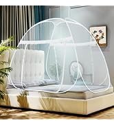 Omont Pop Up Bed Net Tent with Bottom, Folding Design Bed Canopy for Bedroom and Outdoor Trip,Eas...