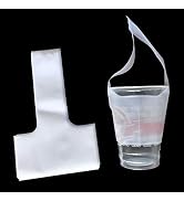 FERENLI 12.5x23cm 100 Pcs Clear Plastic Handle Drink Containers Bags T Type Delivery Hanging Carr...