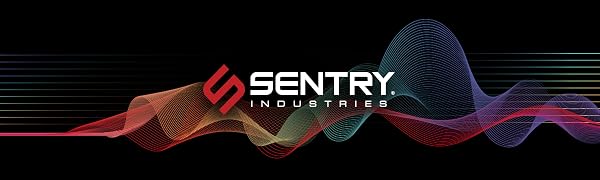 Sentry Industries logo with sound wave