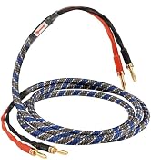 TODN 6.5ft Speaker Cable with Banana Plugs 99.99% 4-Core OFC for Audiophile | 1 Cable 24K Gold-Pl...