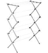 Honey-Can-Do Deluxe Metal Collapsible Clothes Drying Rack, 50 lbs, 29" x 14.2" x 42.1", White & Grey