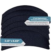 6 Pack Activated Charcoal Replacement Filters Compatible with Basics Hooded Covered Cat Lit...