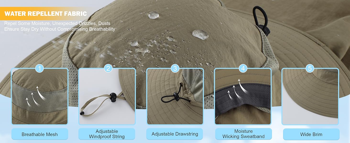 water repellent fishing hat