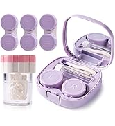 DEWSENSI Contact Lens Case with Cleaner Washer, Applicator Tool & 3 Extra Soaking Cases, Portable...