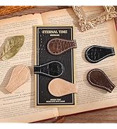 3PCS Vintage Magnetic Leather Bookmark, Leather Magnetic Bookmarks for Women, Magnetic PU Bookmar...