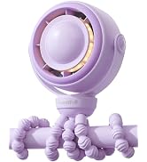 SWEETFULL Baby Stroller Fan - 4000mAh Rechargeable 4-Speed Quiet with LED Display & Night Light, ...