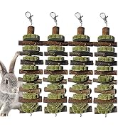 PINVNBY Bunny Chew Toys for Teeth Natural Organic Fruitwood Rabbits Cage Molar Sticks for Chinchi...