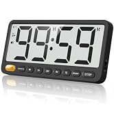 VOCOO Digital Kitchen Timer: 7.6'' Extra Large LCD Display, 99H Countdown, Magnetic, 4 Volume Lev...