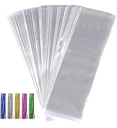 600pcs Cellophane Bags Kits-300pcs 3x11 Cellophane Bags Long Clear Treat Bags Cello Cookie Bags, ...