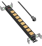 CRST 8 Outlet Metal Heavy Duty Power Strip, 2100 Joules Mountable Surge Protector Power Strip, Sl...