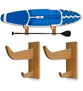 INFIDEZ Wooden Surfboard Rack with Paddle Holder, Display Paddle Board Wall Rack, Paddle Board Ra...
