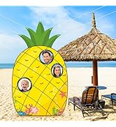 Large Pineapple Photo Booth Backdrop Yellow Cartoon Theme Decor | Polyester Fabric,Funny Beach Pa...