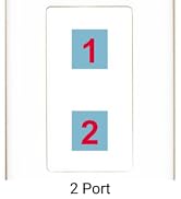 RiteAV Custom Wall Plate 2 Port, 1 Gang, White/White, Choose HDMI Coax 3.5mm Banana Cat5/6 Phone ...