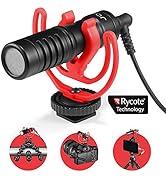 JOBY Wavo Mobile Compact On-Camera Microphone with Rycote Shock Mount, Deadcat Windscreen for Sma...