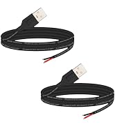 shibagoods USB 2.0 Male 2Pin Pigtail Cable 3.28ft, 24AWG 1M, 2A 5V Type A USB Extension Cable,DIY...