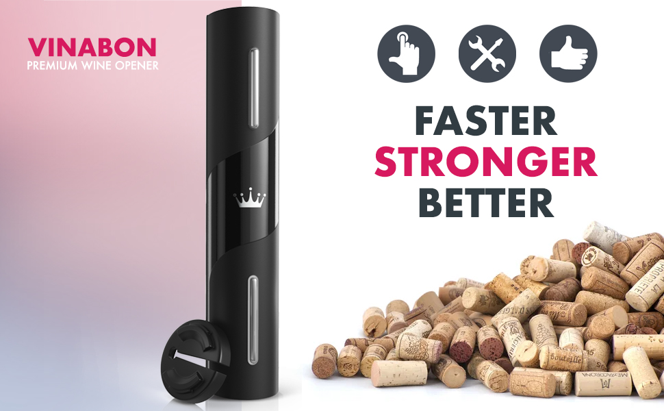 vinabon, electric wine opener, wine bottle opener, wine opener, corkscrew