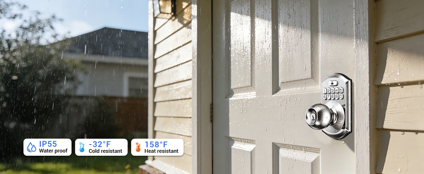 IP55 waterproof, it resists -32°F cold & 158°F heat, performing reliably in all weather conditions.