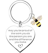 PLwelth Bee Keychain for Women Men Cute Bee Keyring for Teacher Students Thank You Graduation Bir...