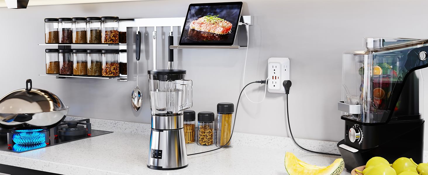 dorm room,kitchen outlet extender,surge protector wall mount
