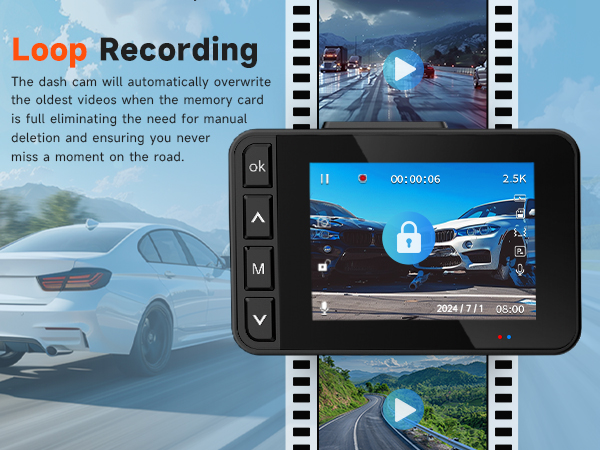 Car camera with loop recording