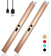 2 PCS Candle Lighter,Windproof Flameless Electric Lighter with LED Power Display & Safety Switch,...