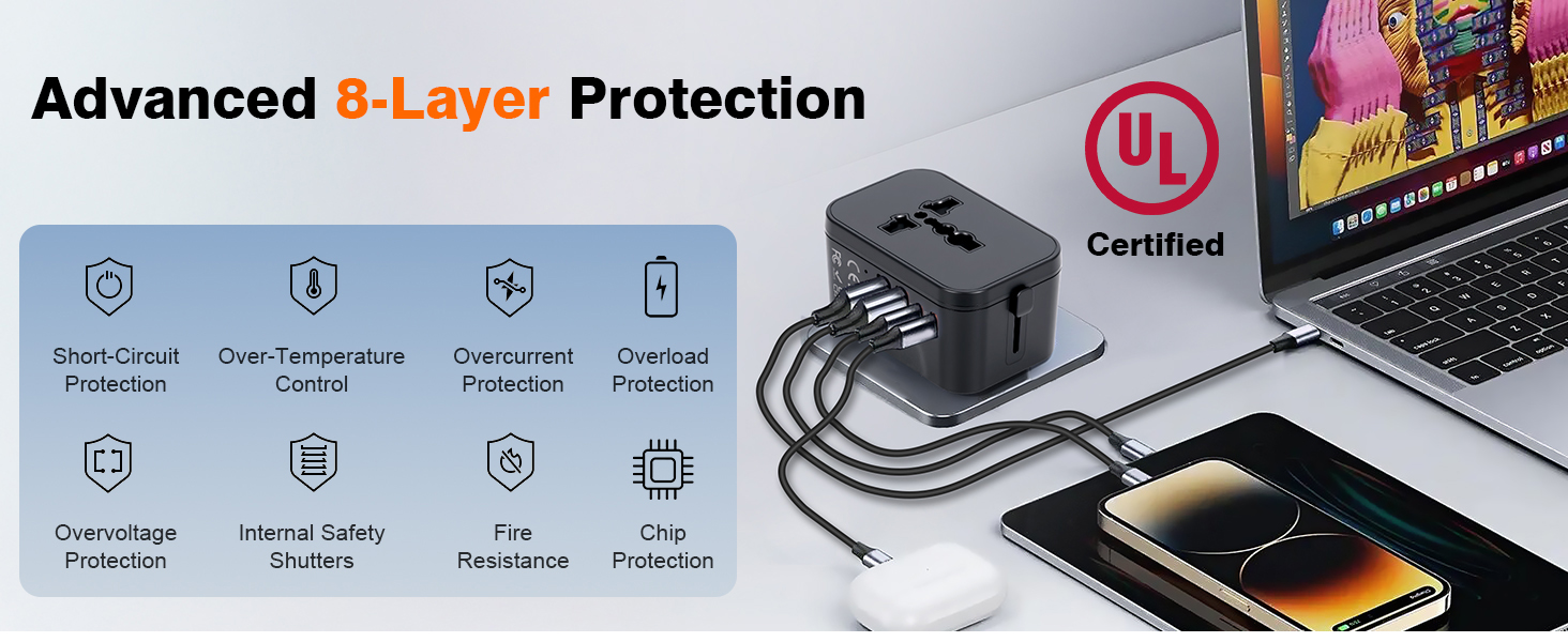 safety protection more safer to use rapid charge travel plug adapter power converter