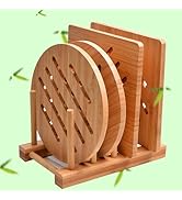 Bamboo Trivet Kitchen Bamboo Hot Pads Trivet Natural Bamboo Trivet Mat Set for Hot Dishes/Pot/Bow...