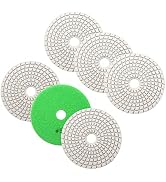 Wet Diamond Polishing Pad Set,BRSCHNITT 6pcs 4 inch #50 for Stone Marble Quartz Granite Sanding D...