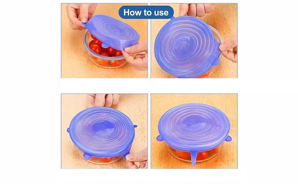 6pcs Reusable Silicone Stretch Lids