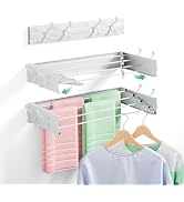 Wall Mounted Drying Rack 23.6", Collapsible Laundry Clothes Drying Rack, Foldable Space Saving Ha...