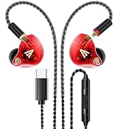 Vibes 202MC Wired Earbuds - HiFi In Ear Monitor Headphones – Noise Isolating Ear Buds w/ Mic - Cl...