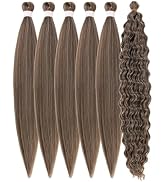 Ash Brown Boho Braiding Hair Synthetic 4/27/613 Mixed Deep Wave Boho Braids Hair for Braiding
