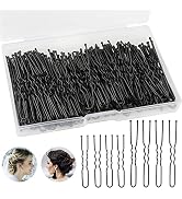 200Pcs 2.4 & 2 Inchs U Shaped Hair Pins Bun Hair Pins Bun Bobby Pins With Storage Box for Women G...