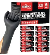 London Labs Heavy Duty 6 Mil Black Nitrile Gloves - Disposable, Latex & Powder Free | Mechanic, F...