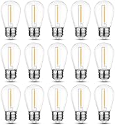 Mlambert LED String Light Bulbs,Shatterproof Outdoor String S14 Replacement Light Bulb,Waterproof...