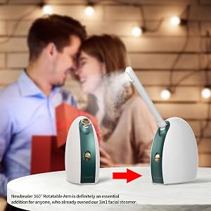 Extra long steam arm enjoy spa at home