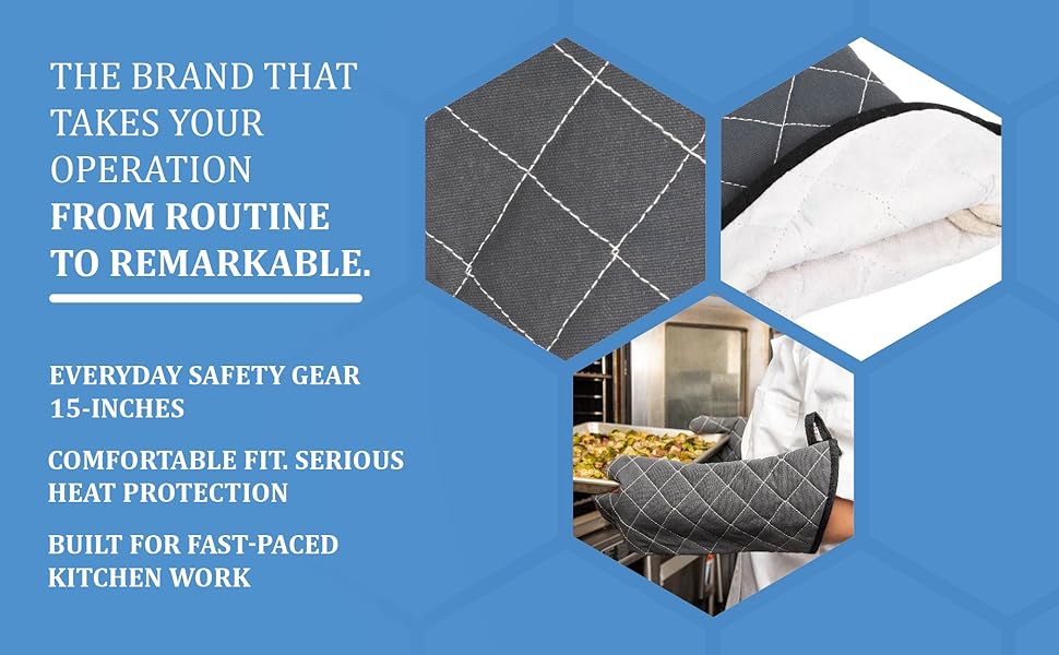 SAN JAMAR 800FG15-BK- Oven Mits - honeycomb images